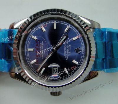 Replica Rolex Datejust Oyster Bracelet Blue Face 36mm Watch